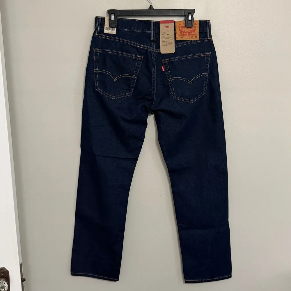 NEW Levi's 505 Mens 34x30 (Actual 32x29) Regular Fit Straight Leg Jeans *Read